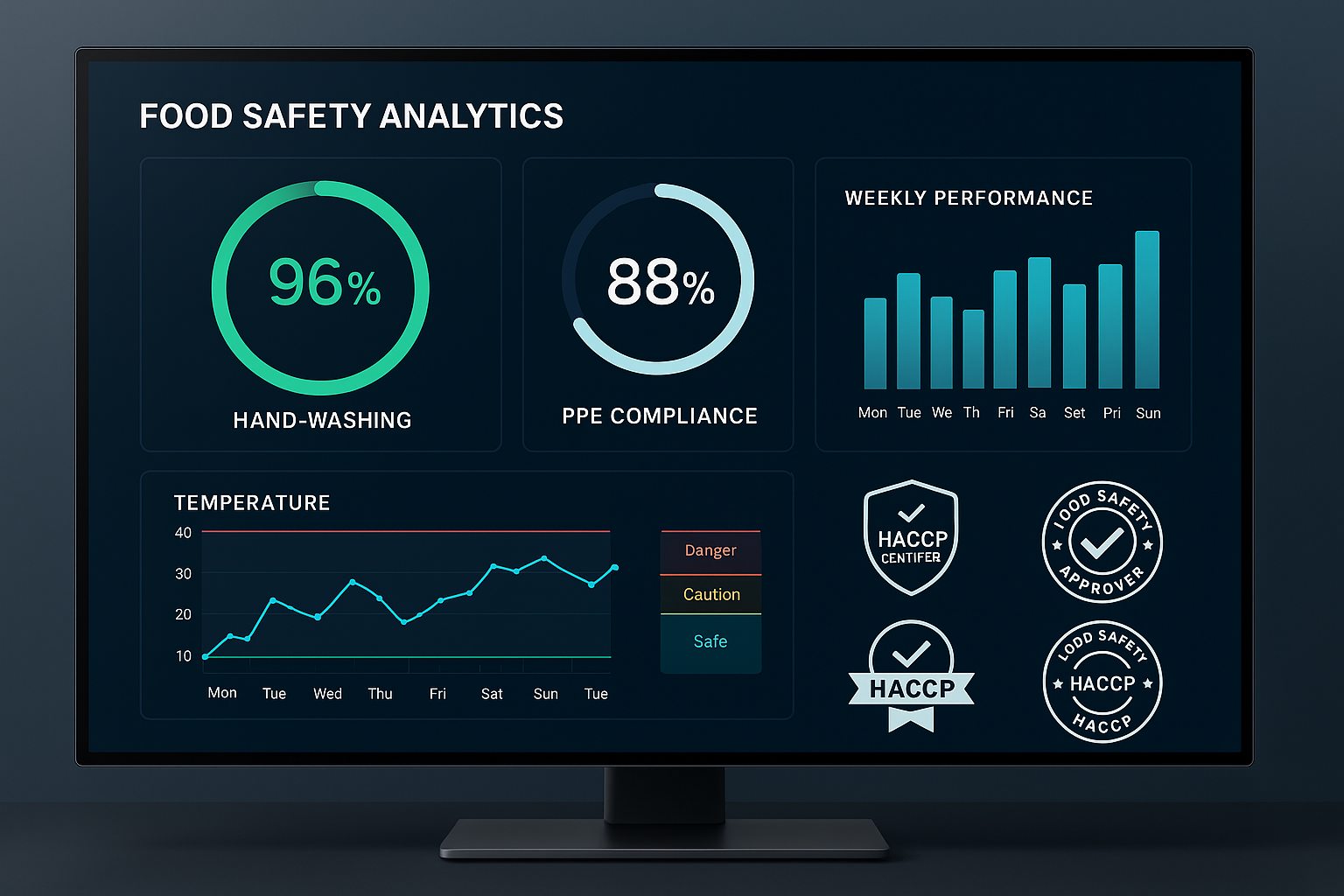 V.E.R.A. 経営ダッシュボード - 多拠点HACCP・安全KPI一覧